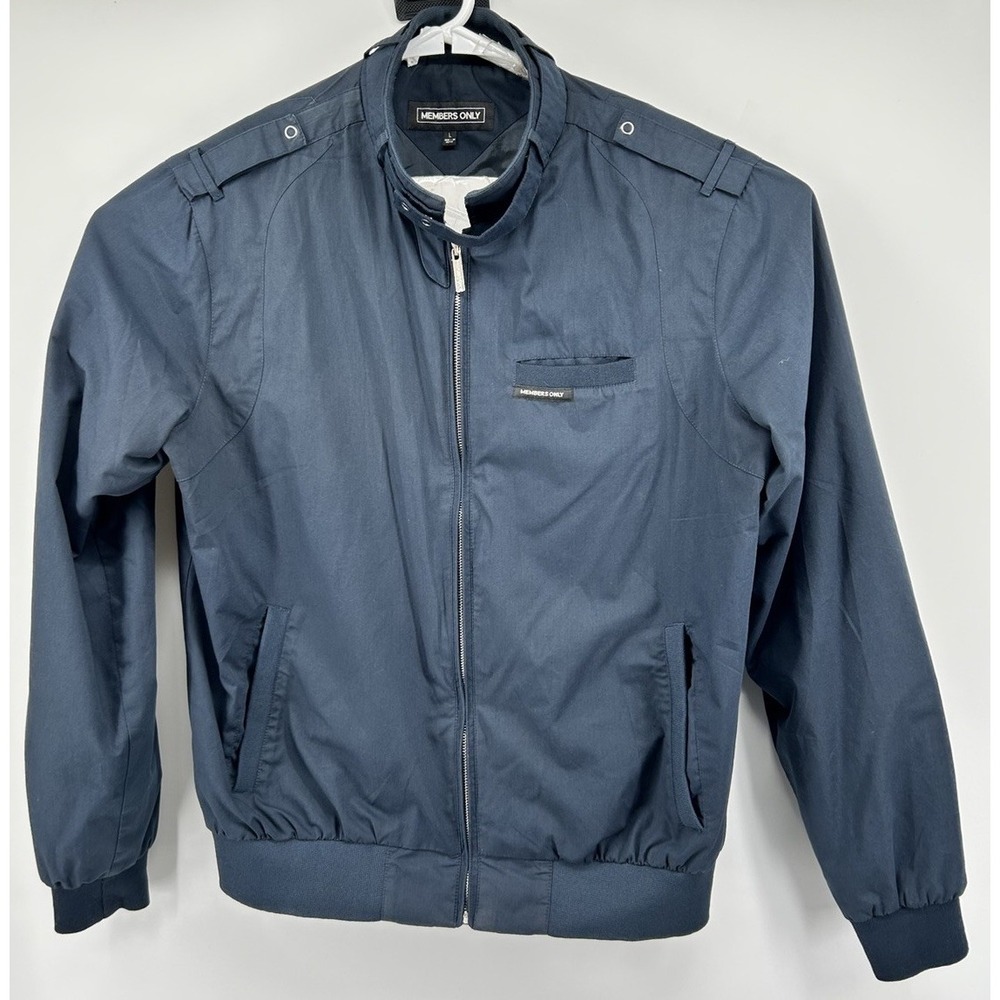 VTG Members Only Classic Racer Full Zip Long Sleeve Blue Men's Large